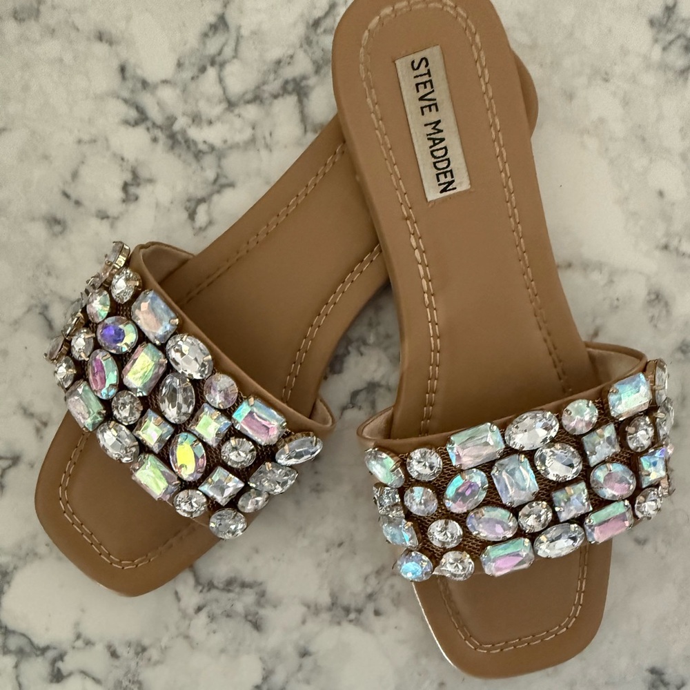 Rhinestone Glitter Sandal Slides